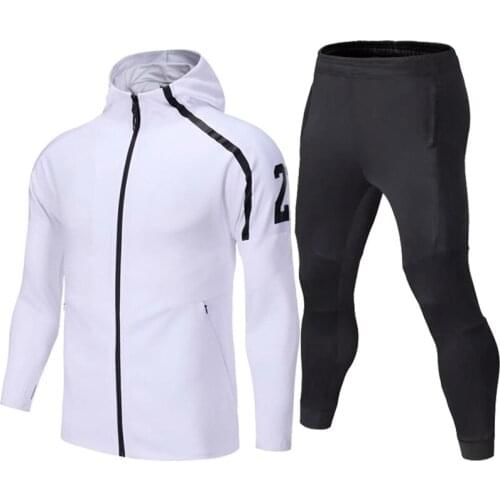 Men Hoodie Soccer Jerseys Sets Survetement Football Kits Futbol Running Jackets Adult Men Sports Suit Training Tracksuit Uniform