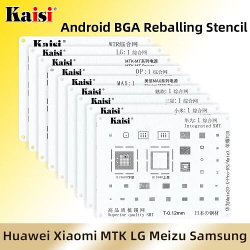 Kaisi BGA Reballing Stencil Kit Set IC Power Chip For HUAWEI XIAOMI OPPO Meizu LG Samsung MTK High Quality Solder Template