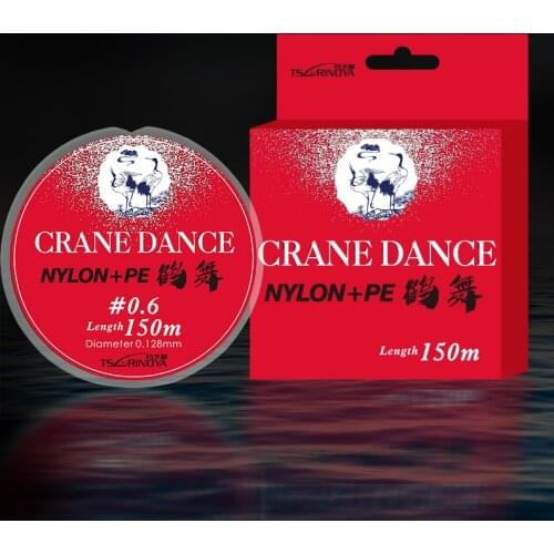 TSURINOYA Nylon Fishing Line Crane Dance 150m 3-7lb Monofilament Line+HMPE Molecules Long Casting Trout Main Line