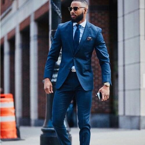 New Style One Button Handsome Mens Suits Groom Tuxedos Formal Business Party Prom Wedding Tuxeods(Jacket+Pants)