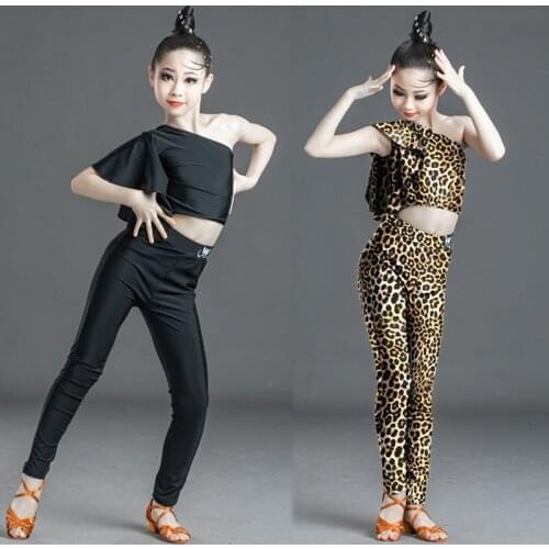 Latin Dance Dress Tango Rumba Cha Cha Samba Performance Costumes Practice Dancing Clothes Fashion Leopard Print Pants Set DN5857