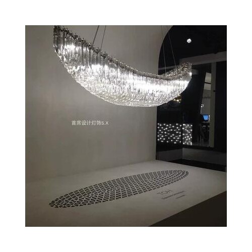 Postmodern window hotel lobby restaurant living room space decoration chandelier art duplex building villa hanging lamps