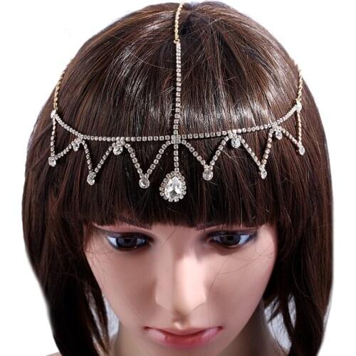Rhinestone Wedding Waterdrop Hair Band Headpiece Head Jewelry
