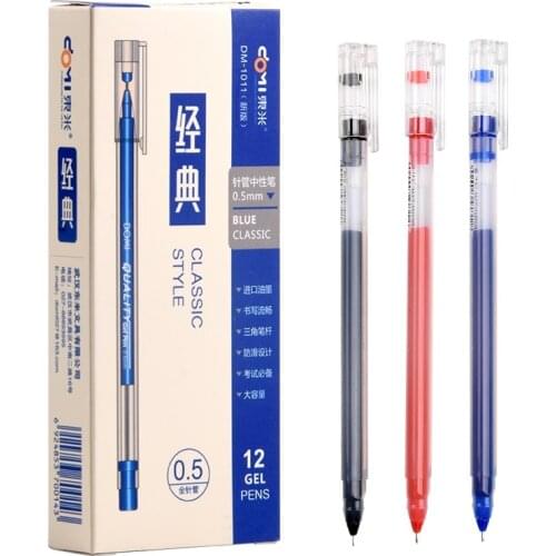 3pcs Classic Gel Pen Writing Signature 0.5mm Ballpoint for Schollo Black Blue Red Color Stationery Office School FB873