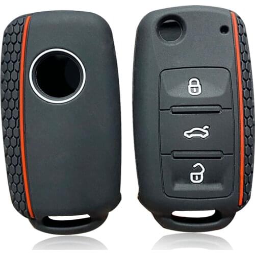 Silicone Car Key Cover Case for VW golf Bora Jetta POLO for Skoda Yeti Superb Rapid Octavia for SEAT leon ibiza remote key shell