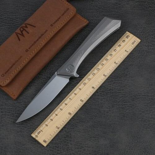 Nami-N002 folding knife, m390 blade TC4 titanium handle outdoor camping hunting practical folding knife EDC tool
