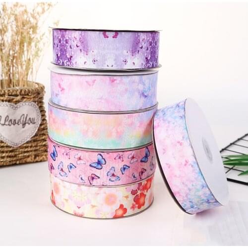 5yards/lot) 25mm/40mm Grosgrain Ribbon Thermal Transfer Hairbow DIY Bouquet Gift Cake Packing Lace Ribbons