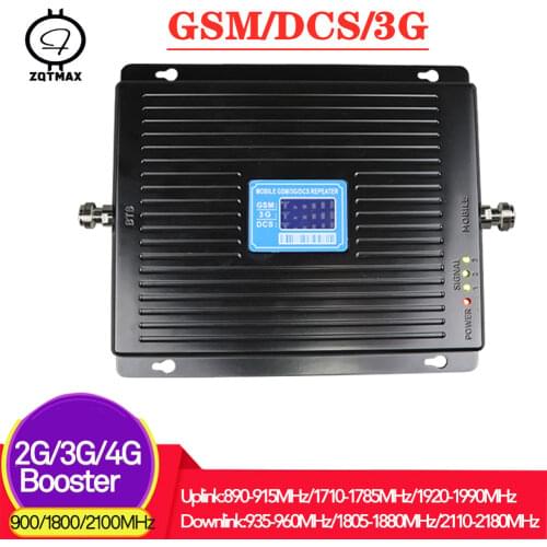 ZQTMAX 75dB 2g 3g 4g Mobile Signal Booster WCDMA DCS GSM repeater 900 1800 2100 UMTS LTE Cellular signal amplifier internet