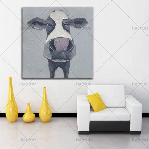 High Quality Handmade Cow Painting On Canvas Wall Art Home Decor Oil Painting Gift Store Wall Pictures For Living Room No Framed