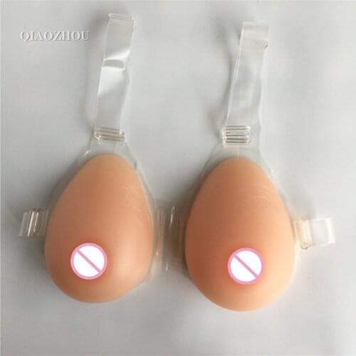 Teardrop silicone breast form with straps for crossdresser drag queen cosplay
