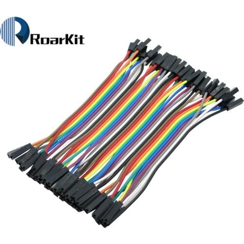 1lot=40pcs 10cm 2.54mm 1pin 1p-1p Female To Female (F-F) Dupont jumper wire Ribbon Cable for arduino