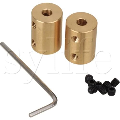 2 x 5mm To 5mm Shaft Coupling Rigid Coupling Coupler Motor Connector Spanner