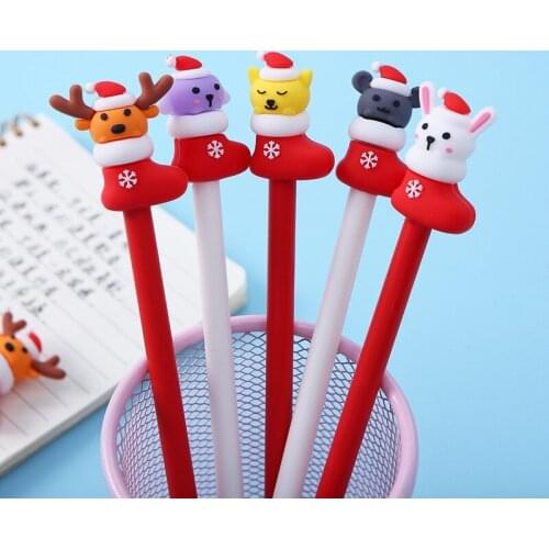 36 pcs/lot Christmas Boots Elk Snowman Gel Pen Cute black Ink neutral Pens Promotional Gift Stationery School Supplies