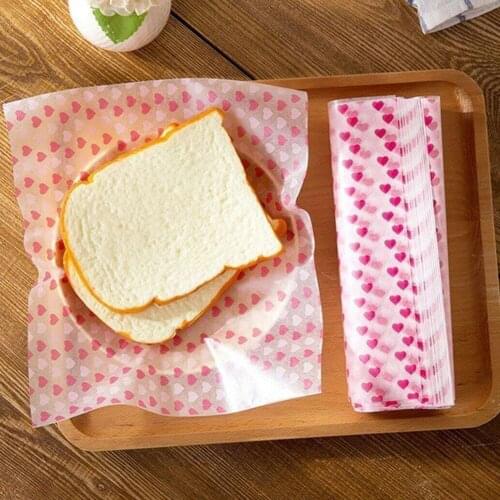 50Pcs Wax Paper Food Grade Grease Paper Food Wrappers Wrapping Paper For Bread Candy Cake Burger Fries Oilpaper Baking Tools Sc1