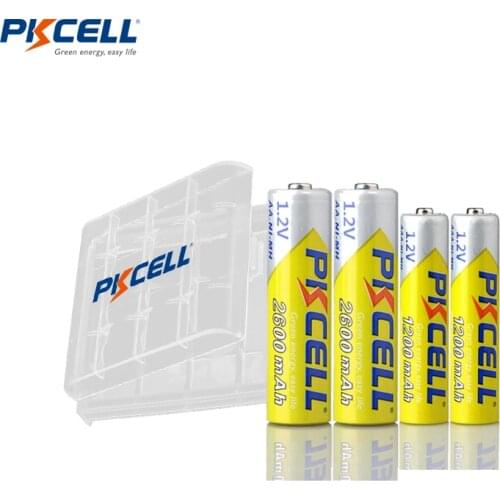 PKCELL 4Pcs AA 2600mAh NIMH Batteries +4Pcs AAA Batteries 1200mAh 1.2V NI-MH AA/AAA Rechargeable Battery for Camera toy