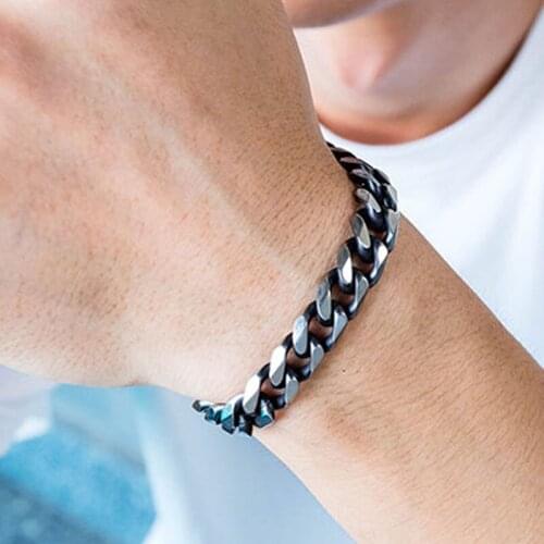 Vintage Bracelet Mens Stainless Steel Gold Chain Bracelet Hip Hop Punk Wholesale Bulk Bracelets Homme Gifts for Male Accessories