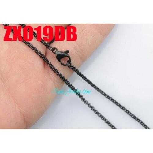 14"-38" black color stainless steel necklace 2mm round rolo link chains women fashion jewelry 20pcs ZX019DB