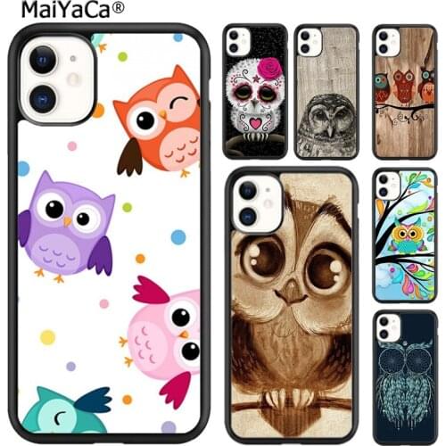 MaiYaCa Colorful Owls Phone Case Cover For iPhone 5s SE 6s 7 8 plus X XR XS 11 12 pro max Samsung Galaxy S8 S9 S10 shell