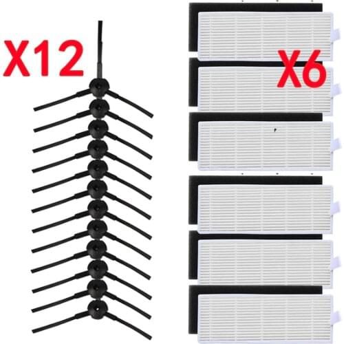 18Pcs/lot Robot vacuum cleaner Hepa filter for ilife A8 a40 a6 a4 a4s parts filter Side Brush danhui robot vacuum cleaner parts