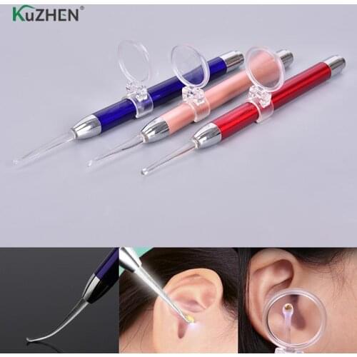 Light Spoon Health Car Ear Cleaner With Magnifying Glass Flashlight Earpick Ear Cleaning Earwax Remover Luminous Ear Curette