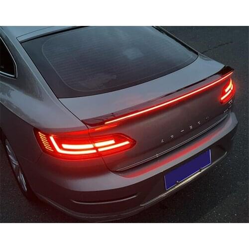 FOR NEW VW CC Long LED Light Spoiler Wing Car Trunk Rear Lip Black Tail Fin Accessories Decoration Volkswagen CC 2019 20