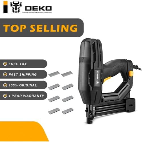DEKO DKET02 Electric Tacker and Stapler Furniture Staple Gun for Frame with Staples & Woodworking Tool