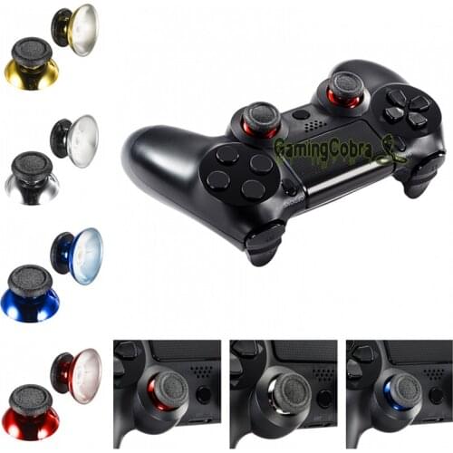 2 Pcs Chrome Analog Thumbstick Joystick Stick Caps for PS4 / for PS4 Slim / for PS4 Pro Controller -P4J01