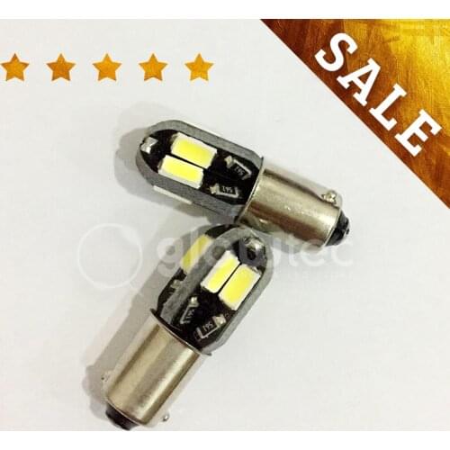 GLOWTEC 2pcs CANBUS T10 BA9S T4W 8SMD 4W car led clearance lights, white blue red CE side marker lamp, door reading light bulb