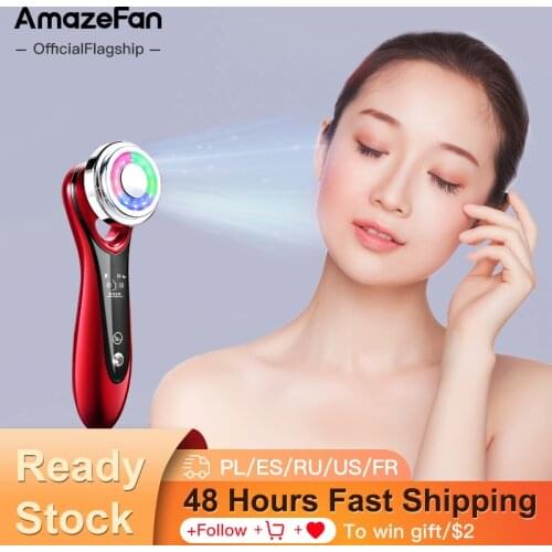 AmazeFan EMS beauty instrument face-lift RF skin rejuvenation hot compress LED phototherapy wrinkle home care facial massage