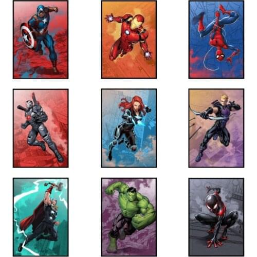 Diamond Painting Marvel Superhero Poster Home Decor Spiderman Iron Man Captain America Art Wall Childrens Room Picture