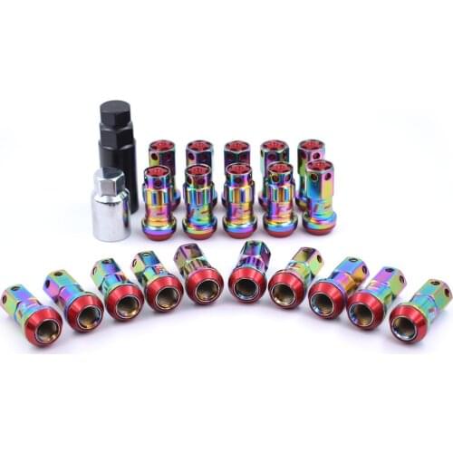 Neo Chrome Racing Composite R40 Style 44mm M12x1.5/1.25 Wheel Rims Lug Nuts 20pcs/set Car Accessories