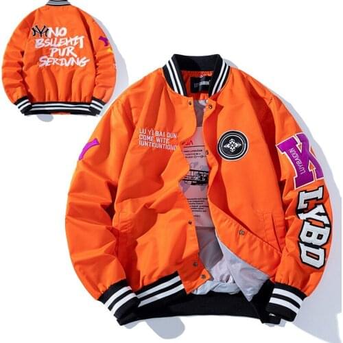 Bomber Jacket for Men Spring Brand Clothing Fashion Casual Baseball Pure Stripe Coat Street Hip Hop Style Autumn Loose Outerwear