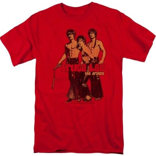 Licensed Bruce Lee The Dragon Nunchucks Tee Shirt Adult Sizes S-3XL