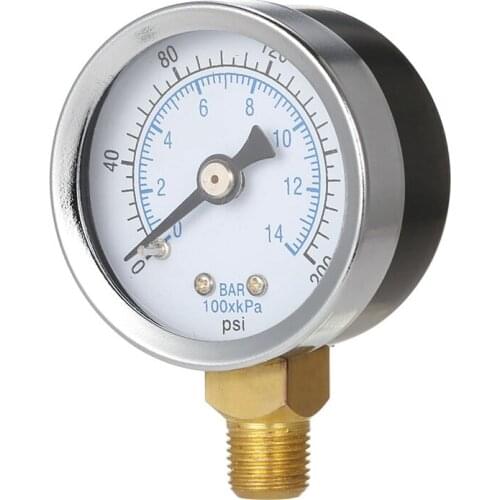 Ts-40-14 Bar 0-200 Psi 0-14 Bar Pressure Gauge 1/8 Male Npt Pressure Gauge Air Compressor Hydraulic Vacuum Gauge Manometer
