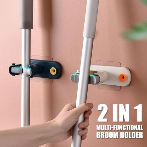Multi-Purpose Adhesive Hooks Wall Mounted Mop Organizer Holder RackBrush Broom Hanger Hook Kitchen bathroom Strong Hooks