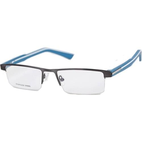 Eyeglasses Fashion Square male eye Glasses Frame for men Myopia Prescription glasses 2021 Half Metal eyewear frames Spectacles