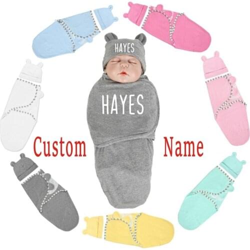 Newborn Coming Home Outfit Personalized Baby Gown Personalized Baby Sleeper Custom Baby Sleeper Baby Hat Printed with Name