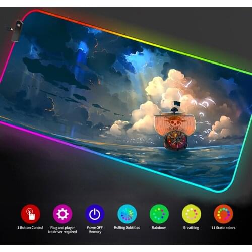 Setup Gamer Keyboard Rgb Mousepad Corsair Backlit Mat Anime One Led Mouse Pad Luminous Purple Gaming Accessories Carpet Desk Pad