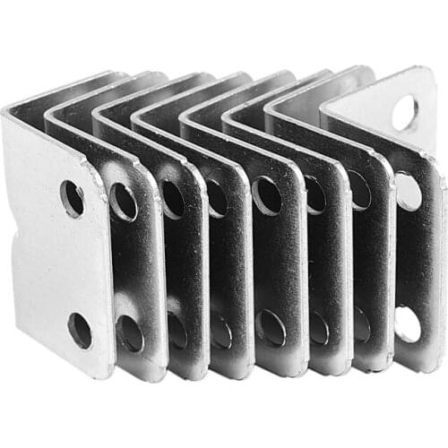 Stainless Steel Corner Braces Angle Brackets Silver Tone 8PCS