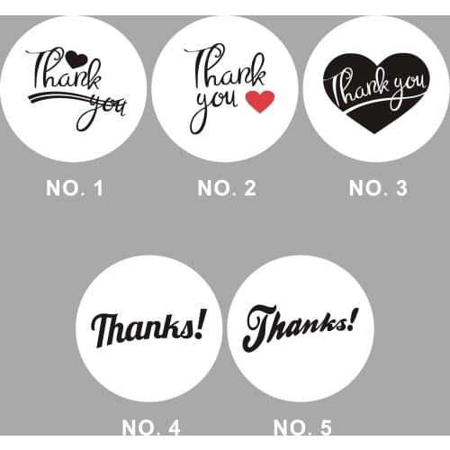 Wholesale 220PCS 4.5CM Self Adhesive Wrapping Sticker DIY Accessory Thank You Cartoon Pattern Packing Circular/Round Stickers