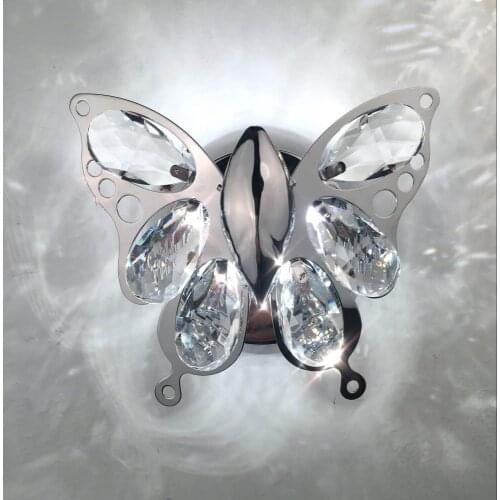 Aisle porch balcony cloakroom ceiling lamp bedroom bedside crystal wall lamp led butterfly personality modern minimalist