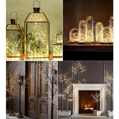 2M 20 Leds Christmas LED Copper Wire Fairy Lights Lights String for Festival Wedding Centerpiece Party Home Table Decor