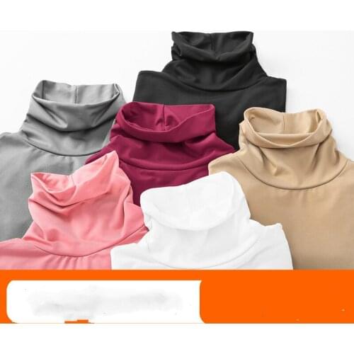 Spring Female Long T-shirt Sleeve Shirt Top Turtleneck Tshirts Cotton Women Korean Clothes Camisetas Mujer KJ1922