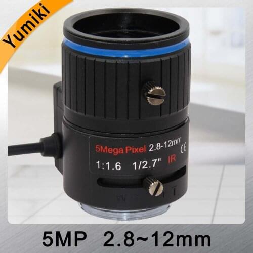 Yumiki 5.0 Megapixel Auto iris HD CCTV camera lens 2.8-12mm/varifocal IR HD security camera lens/manual zoom & focus CS F1.6