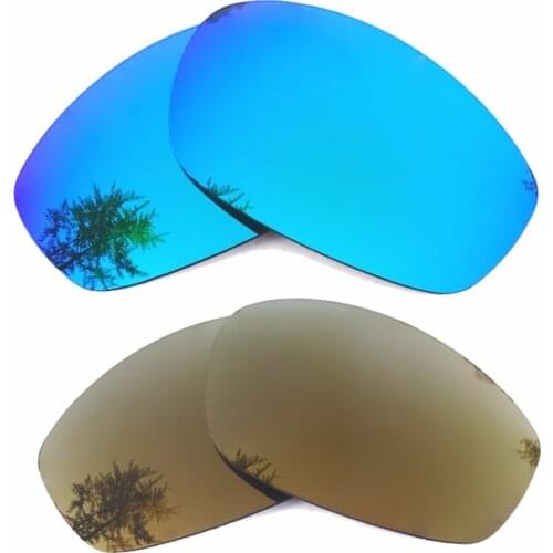 Ice Blue Mirrored & Bronze Gold Mirrored Polarized Replacement Lenses for Blender Frame 100% UVA & UVB