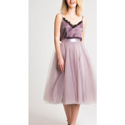 Adult Tulle Skirt Tea Length Bridal Tutu Wedding Tulle Skirts Women Midi Skirt 5 Layers Tulle Bridesmaid Gown Cheap Custom Made