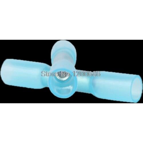 1.5-2.5mm Heat Shrink Butt Wire Crimp Connectors Crimp Terminals 16-14AWG Blue BHT2.5 Butt Heat Shrink Tube Joint terminal