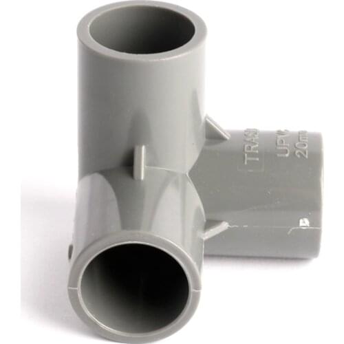 3pcs Inner Diameter 20mm Elbow Tee PVC Connector Grey Plastic PVC Joints Green Thumb 3-Way PVC Fitting