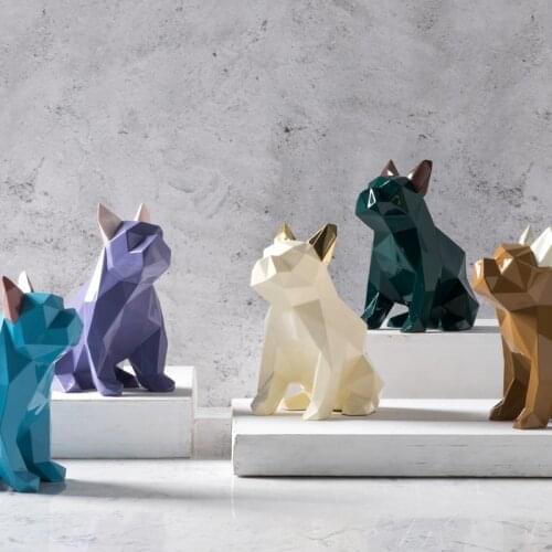 3d Geometric Dog Silicone Mold Aromatherapy Plaster Mould Car Home Decoration Bulldog Diy Clay Gypsum Molds