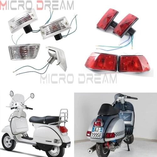 4pcs Scooter Front and Rear Turn Signal Light Indicator For Vespa P PX VSX VNX Stella Red / Amber / Clear Bulbs Blinker Flashers